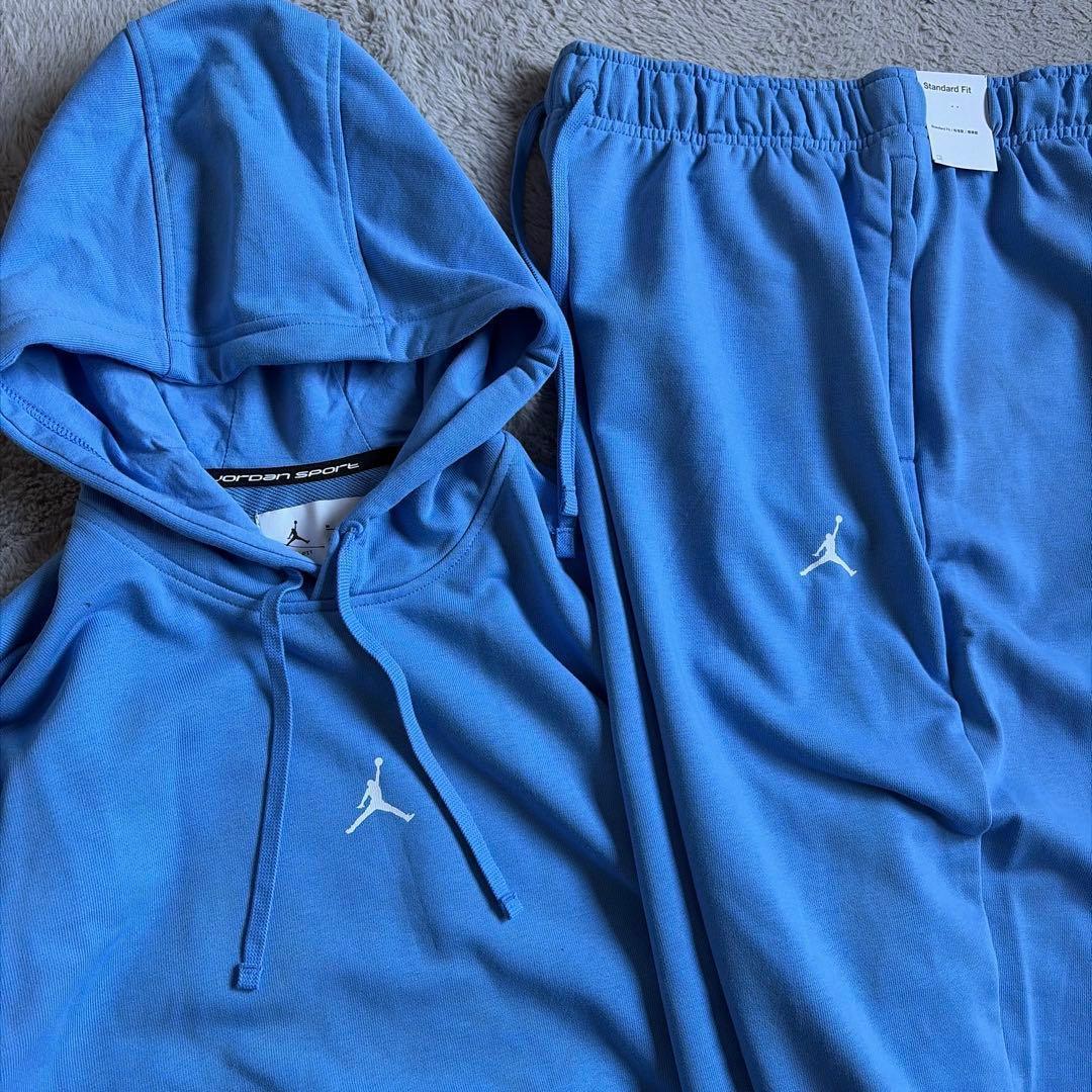 新品 NIKE ナイキ ジョーダン セットアップ 水色 ワンポイントロゴ XL