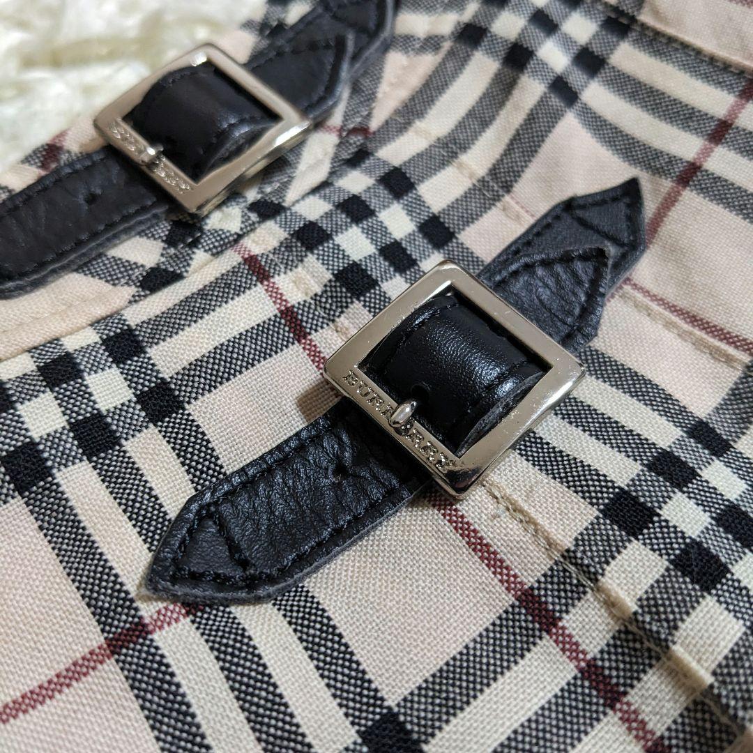 バーバリー　ロンドン　ノバチェック　プリーツ　ベルト　スカート　ゴム　160