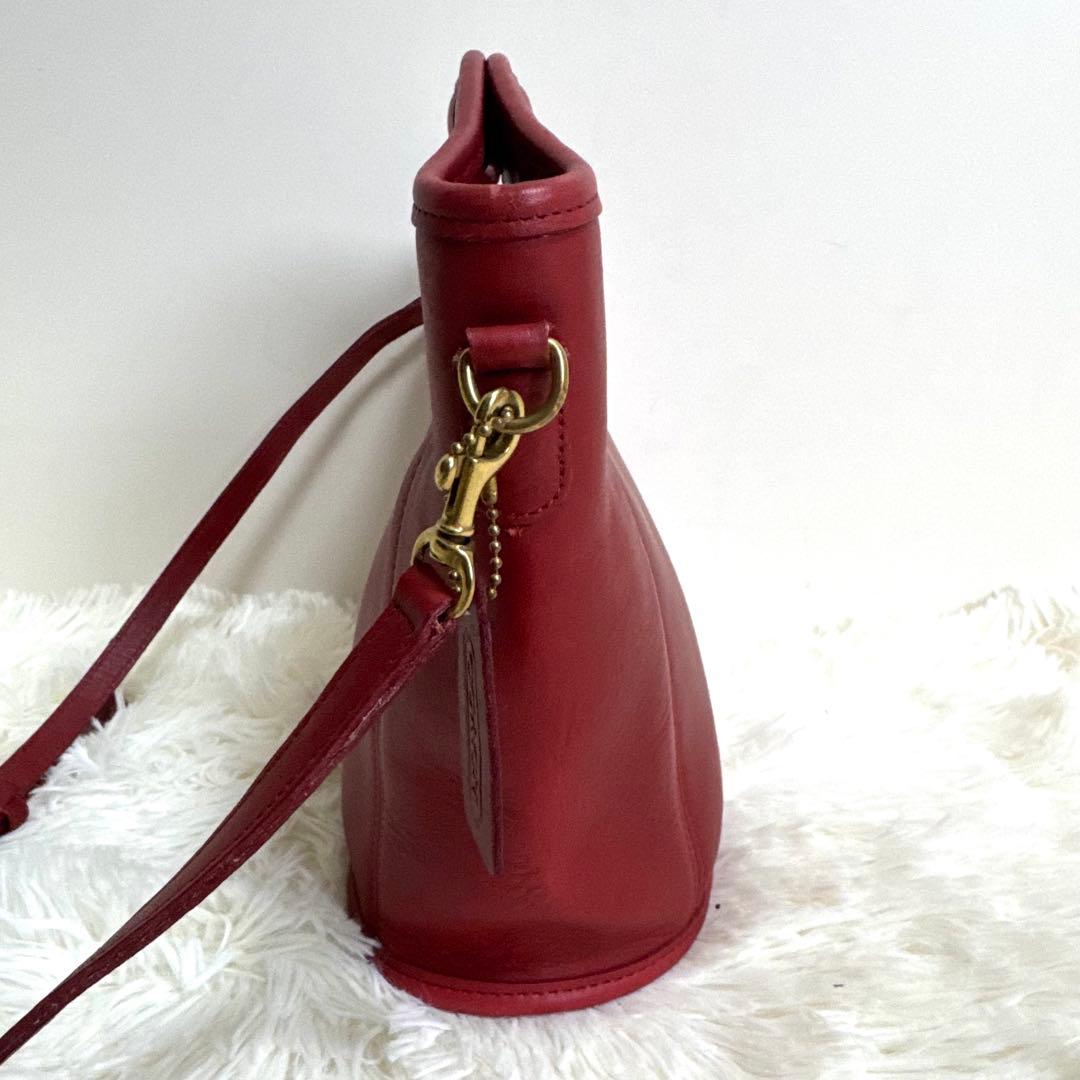 【美品】オールドコーチ 9993 2way ショルダーバッグ ハンド レザー 赤