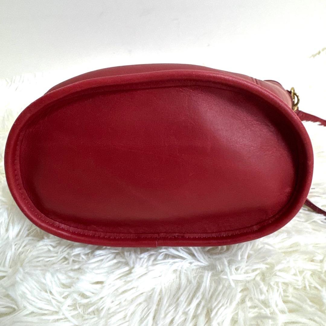 【美品】オールドコーチ 9993 2way ショルダーバッグ ハンド レザー 赤