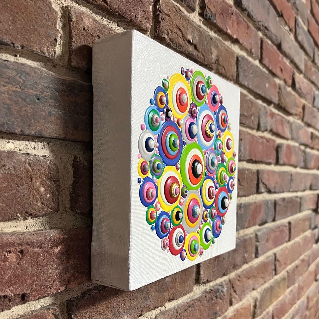 カラフル立体　　サークル　油絵