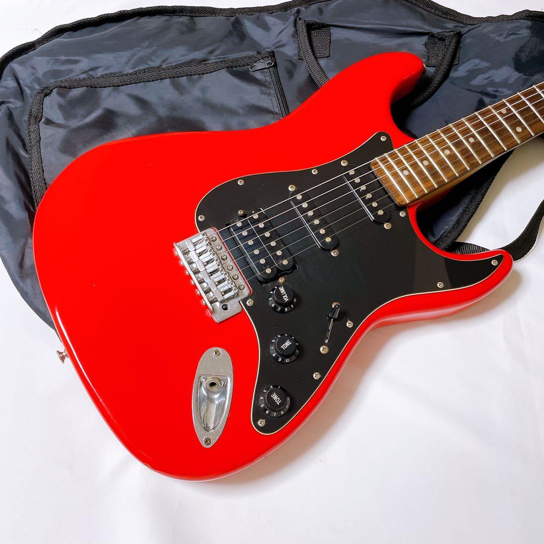 BUSKER'S 黒　赤　ストラトタイプ　エレキギター