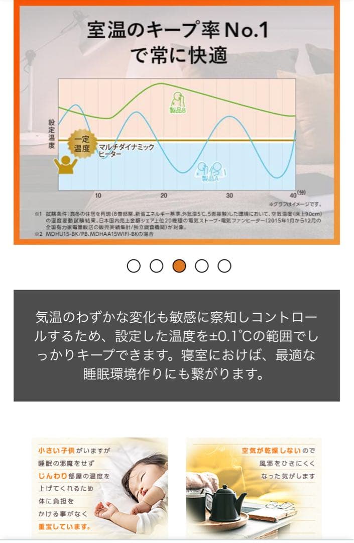 De'Longhi 電気ヒーター ゼロ風暖房 節電 リモコン付き 6-8畳