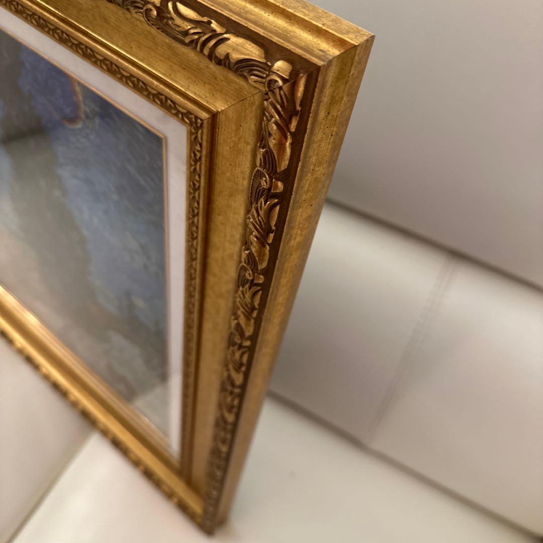 油彩画 星月夜の道 約40x50cm