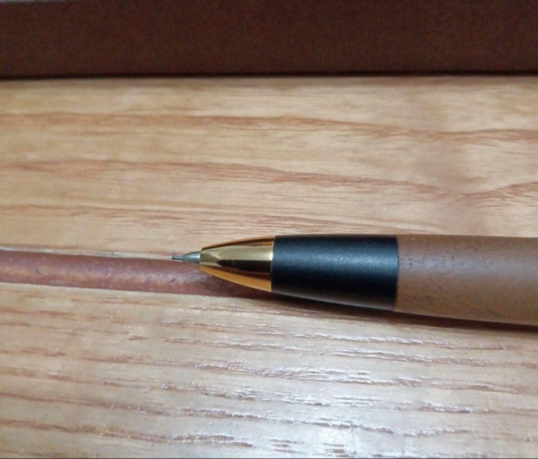 野原工芸似　欅　シャープペンシル　ゴールド