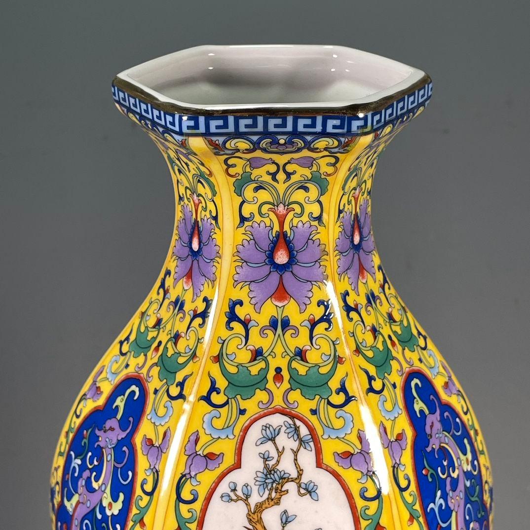 清雍正琺瑯彩賞瓶 花瓶 置物 景徳鎮 陶磁器 装飾品 現代工芸品 美術品