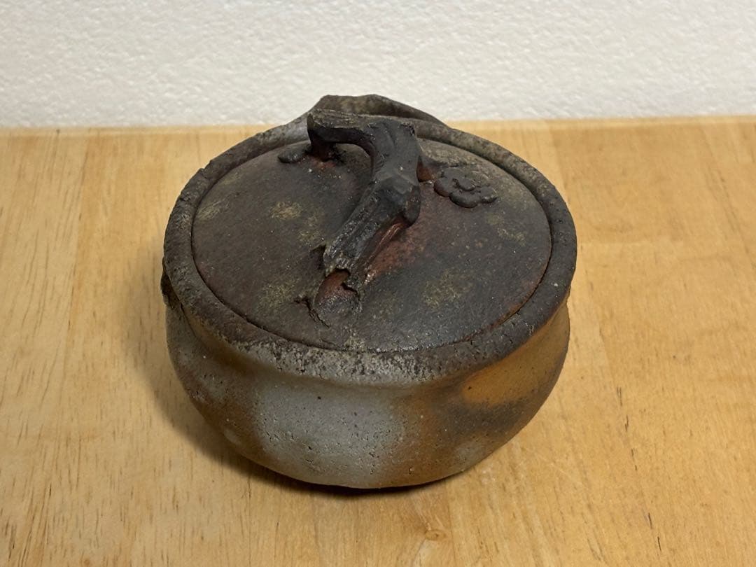 74.備前焼 宝瓶 登り窯 梅 手びねり 急須