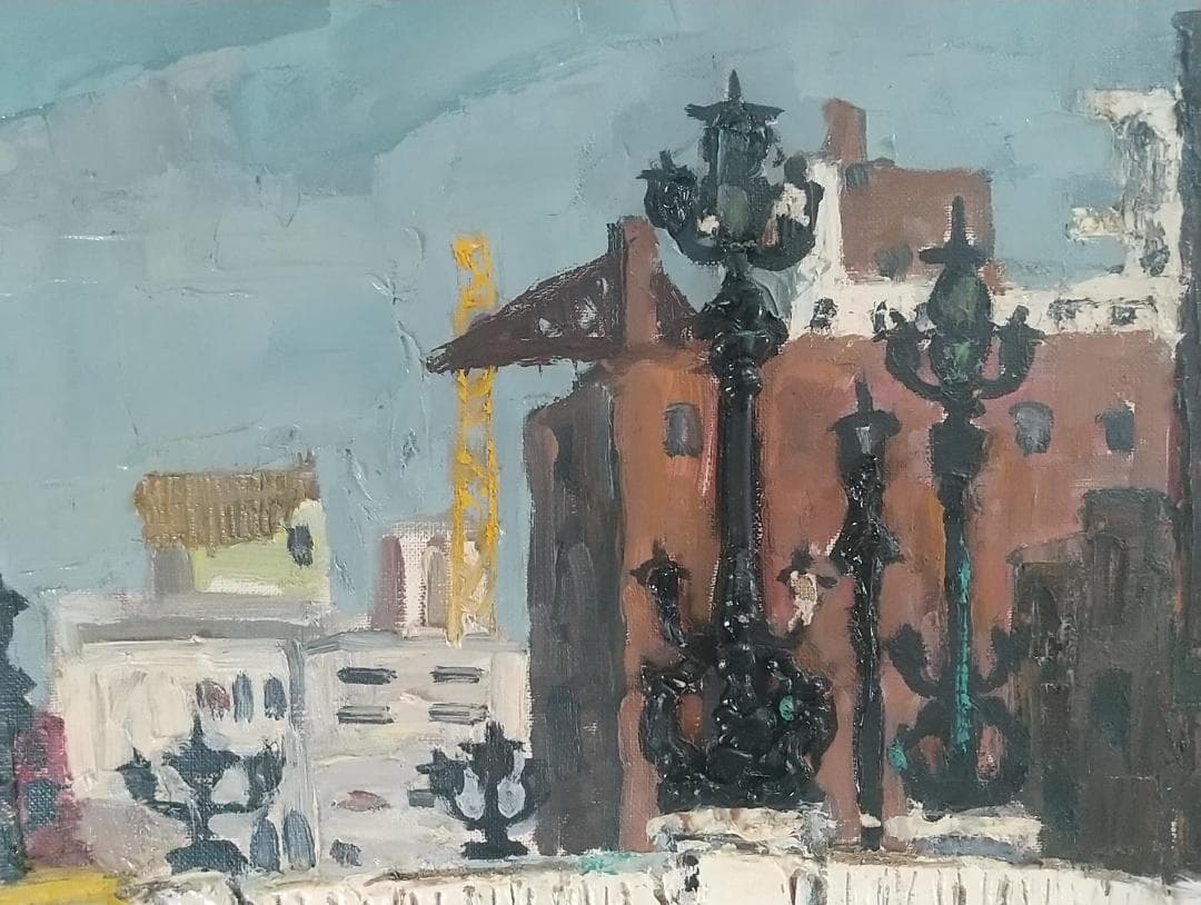 「日本橋」'63 P10 油絵 絵画