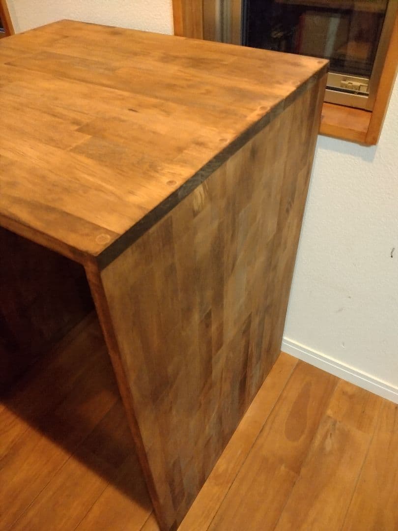 木製　ハンドメイド　オーダー　ワトコオイル　　　　　コの字　シェルフ　棚　水槽台