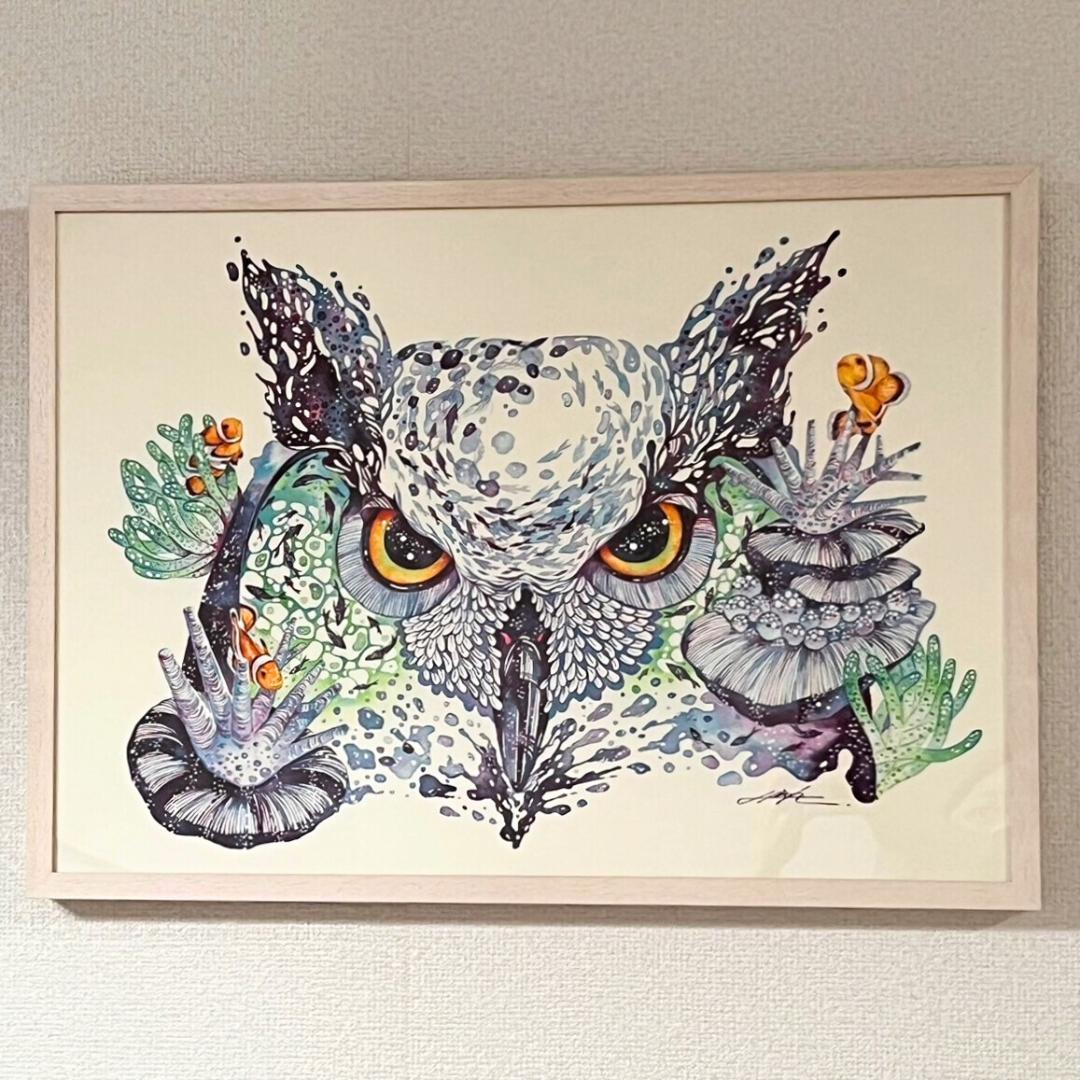 ティーさん専用　タケダヒロキ　ミミズク　原画　2022年大阪での個展にて購入