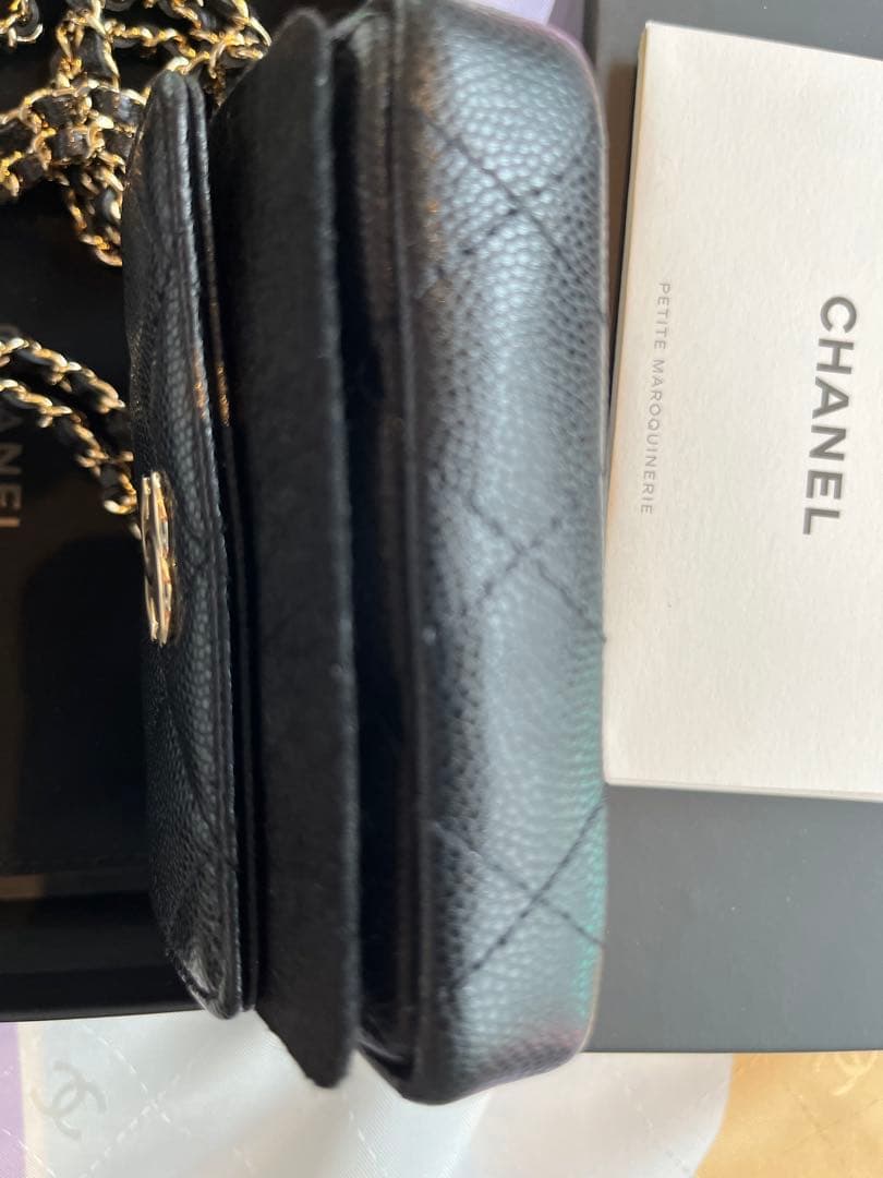 シャネル　フラップ　ケース　カードケース　ミニチェーンウォレット