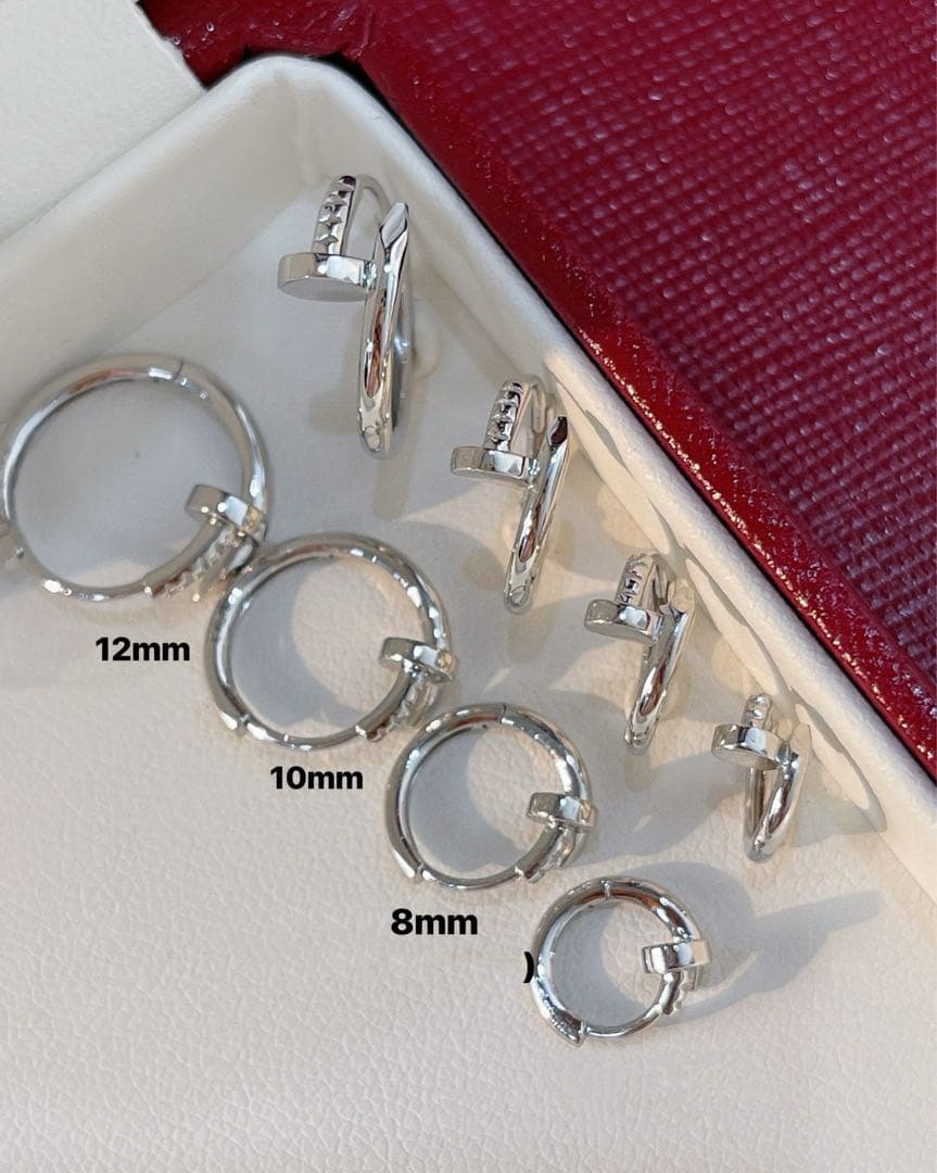 ヘイヤ K18YG 8mm 釘モチーフ　フープピアス　(ダイヤなし)