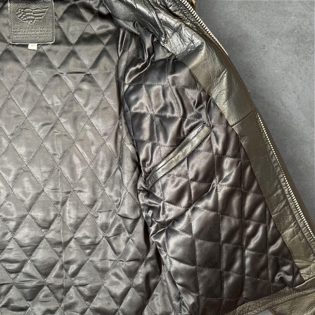 希少 American nostalgia レザージャケット 本革 シングル 黒