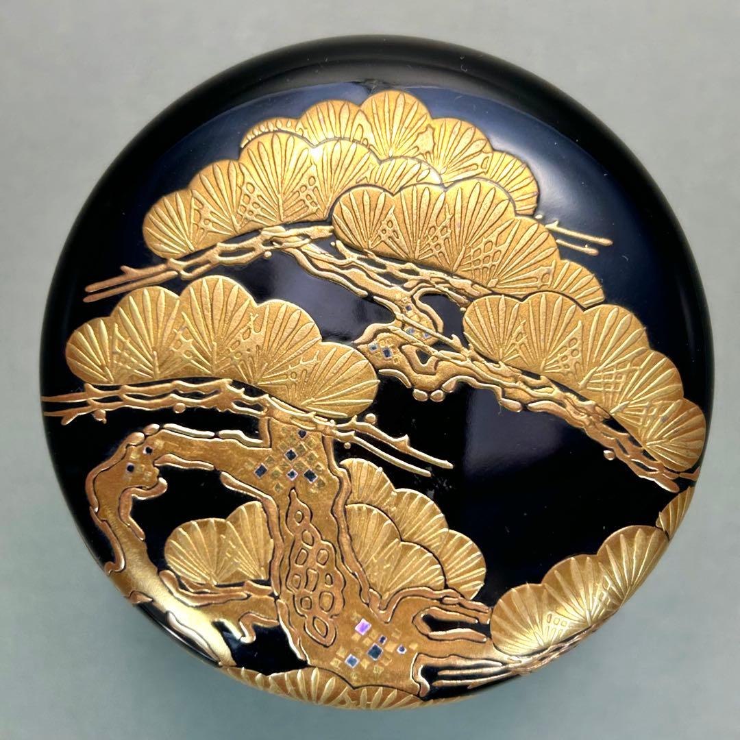 棗　『一瓢斎　而妙斎書付』　大棗　老松蒔絵　花押　お茶道具　茶道　書付箱　工芸品