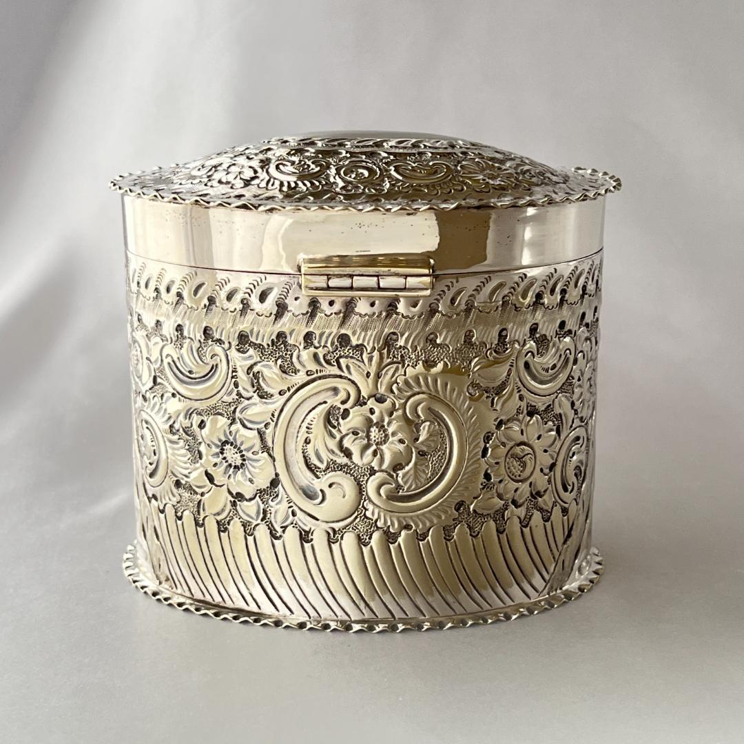 【Atkin Bros】ビクトリアン ティーキャディ 【シルバープレート】