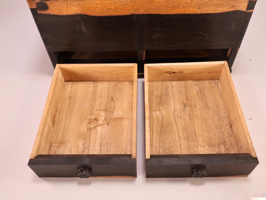 BK263　時代家具　黒柿製　豆火鉢　関東火鉢　手炙り　茶道具