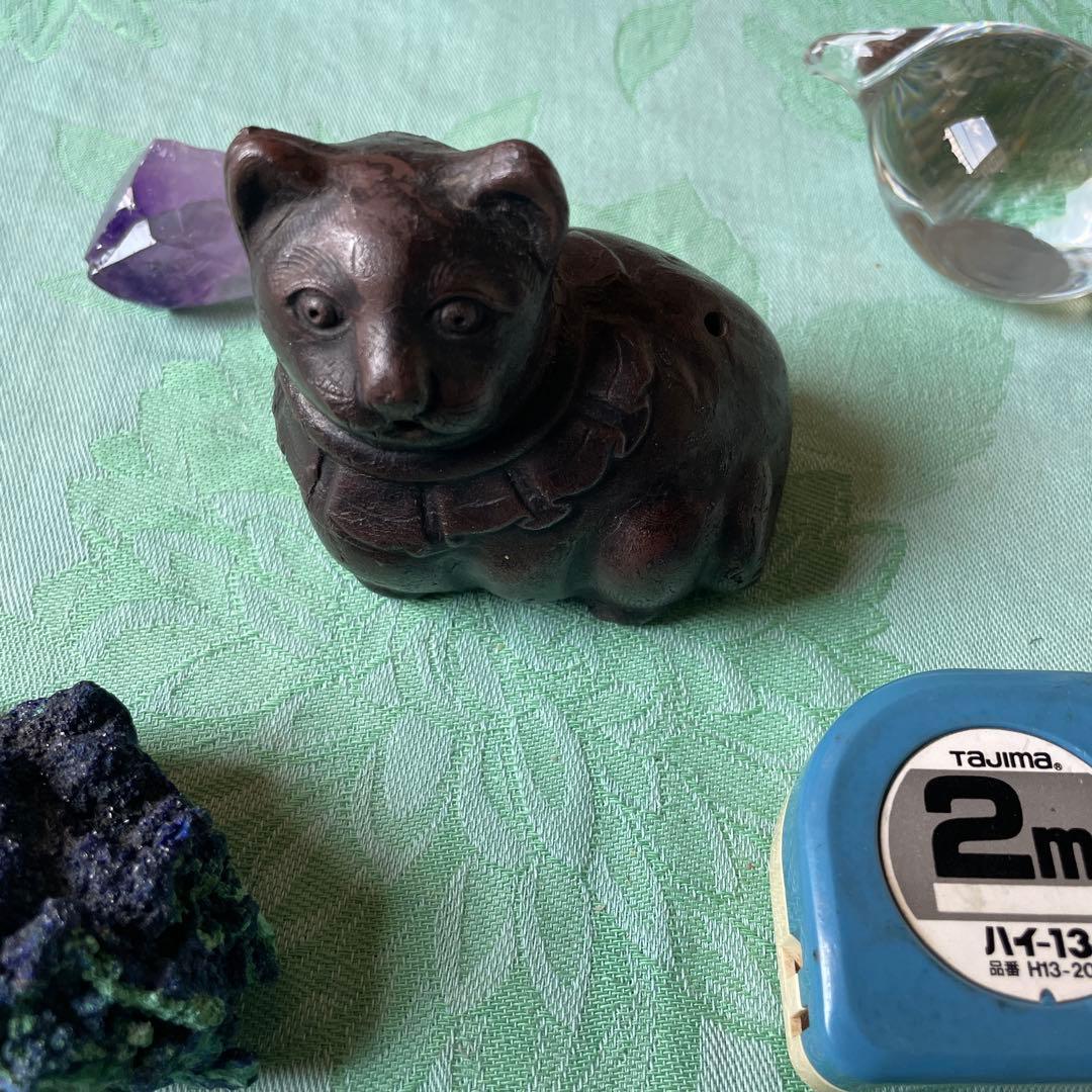 江戸時代　銅鋳造　猫水滴（ねこすいてき）