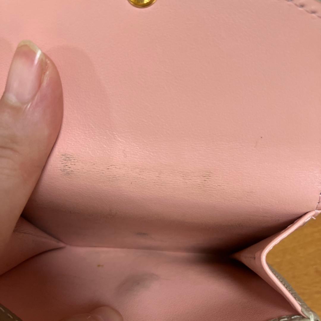 BONAVENTURA 三つ折り財布 グレージュ×ベビーピンク