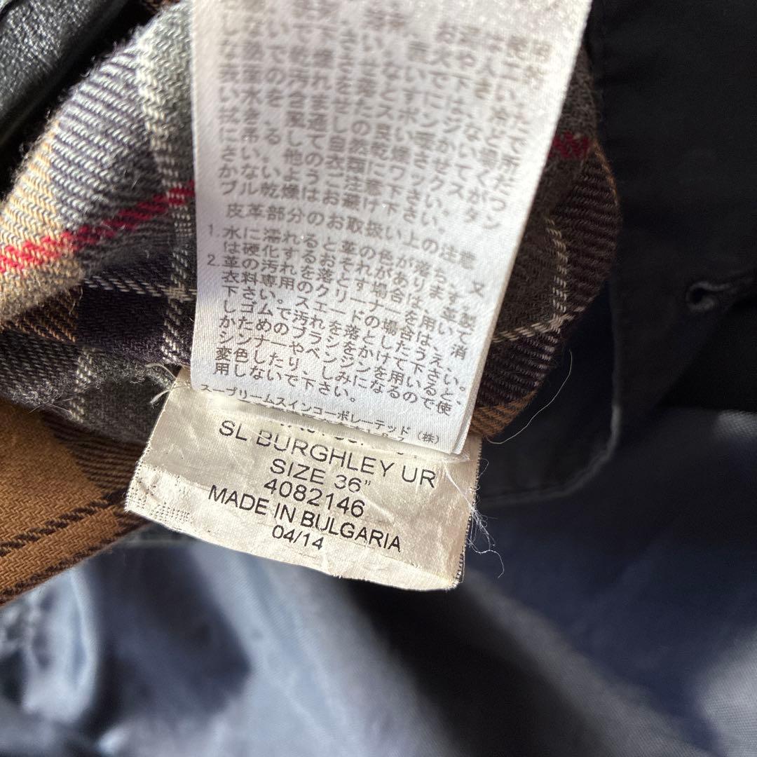 Barbour バブアー　SL BURGHLEY オイルドコート　36 ネイビー