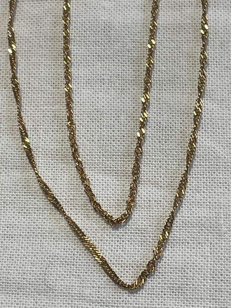 K18 チェーンネックレス vintageシェルカメオ 枠K18（合計3g）