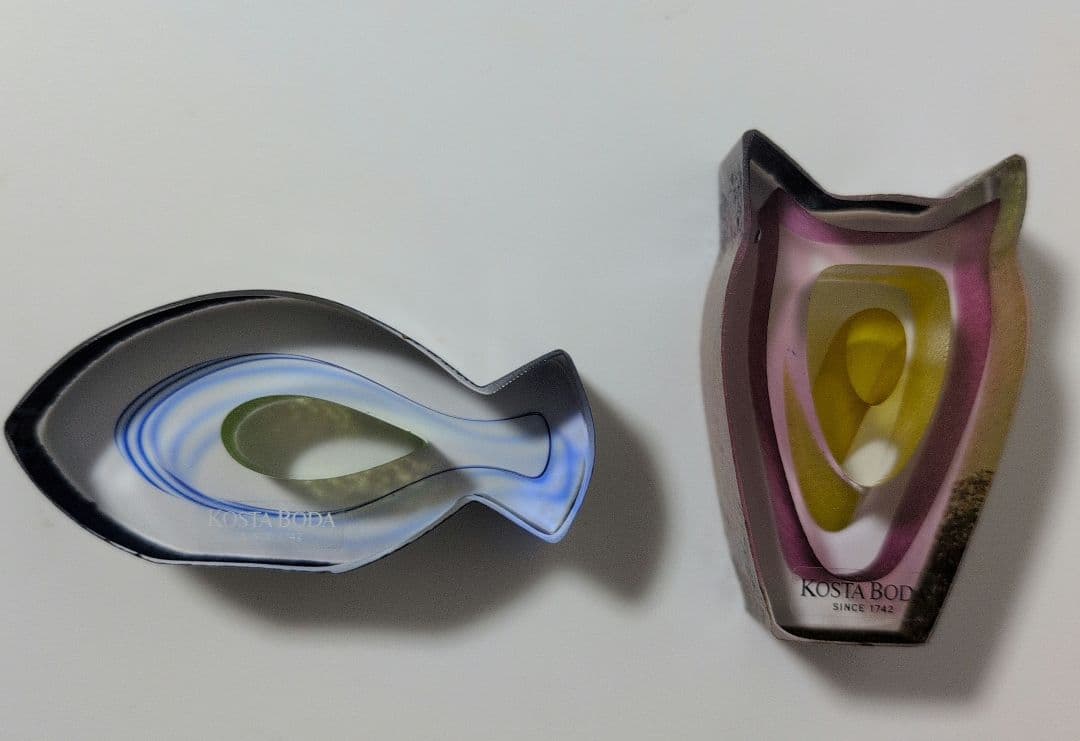 b*i様 Kosta Boda　コスタボダ　ガラスアート ２個セット