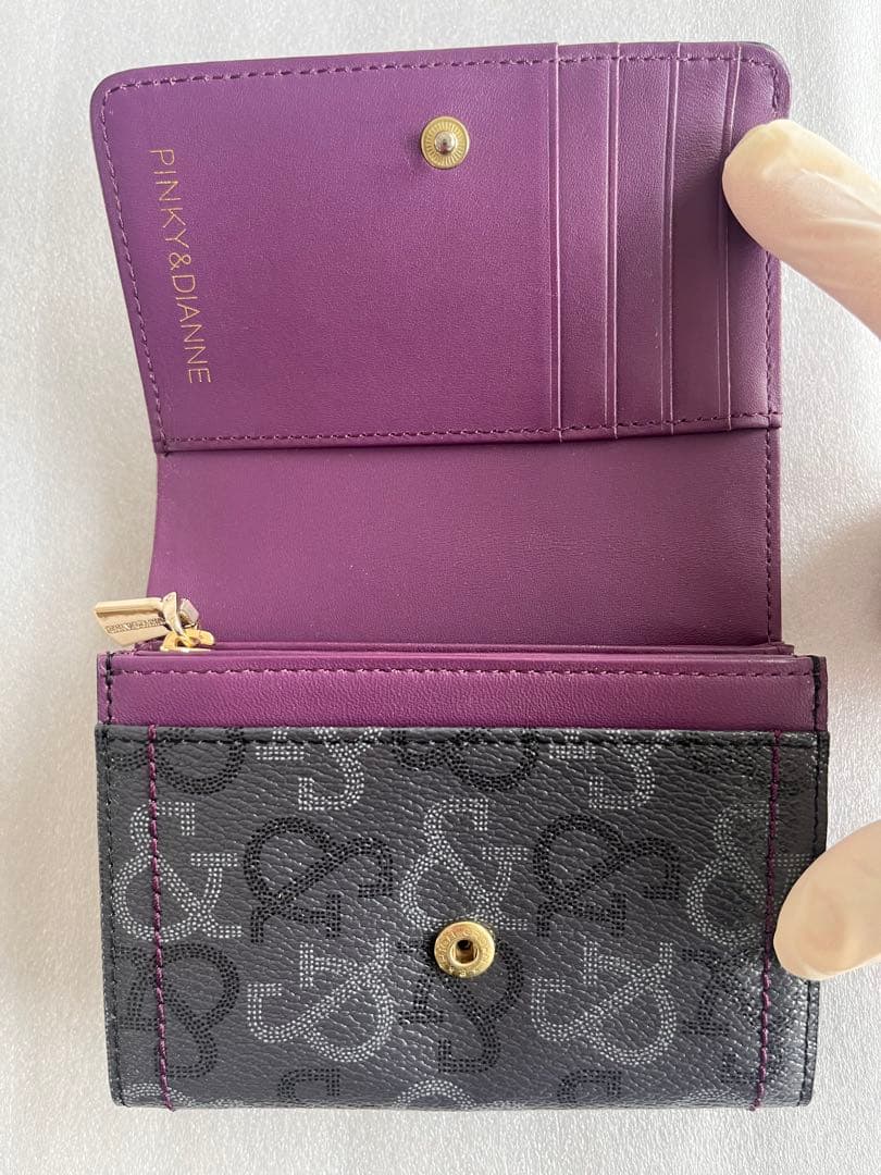 【未使用】PINKY&DIANNE ピンキー グレー ロゴ 二つ折り財布