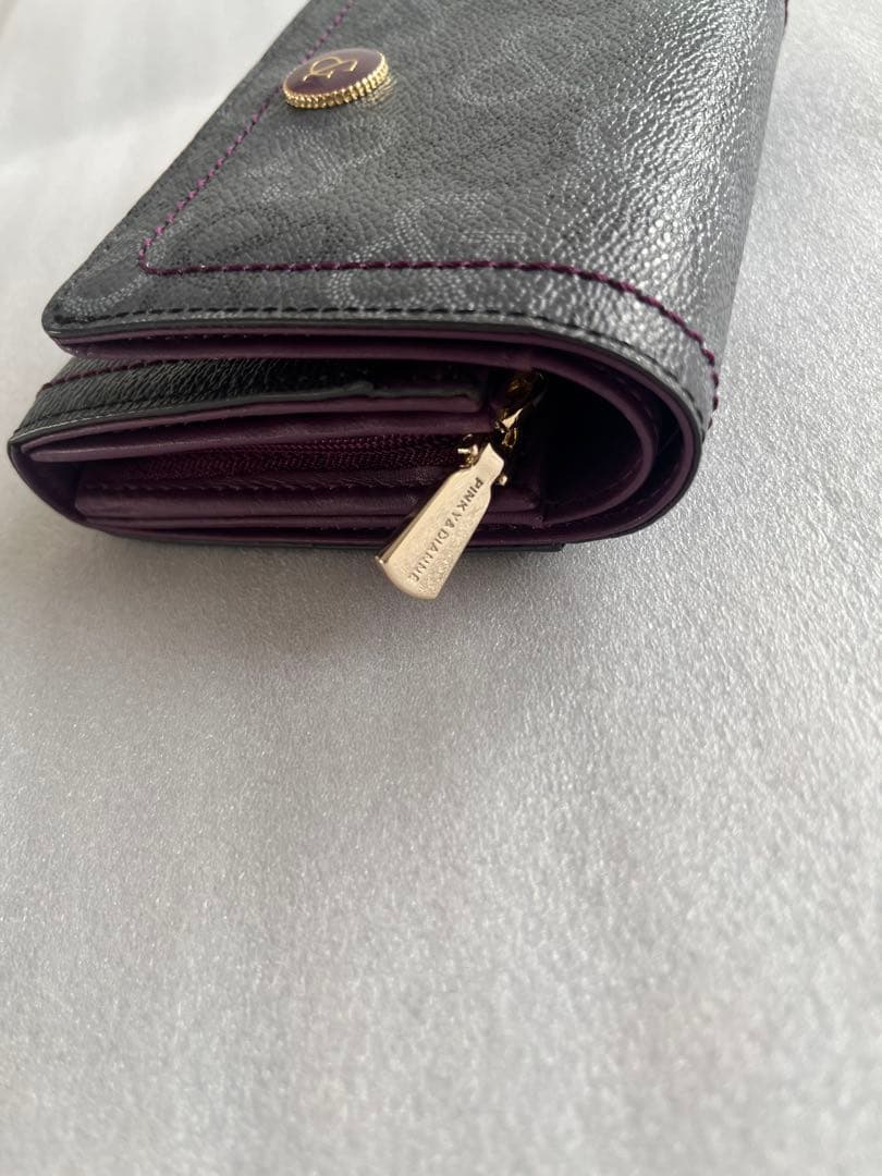 【未使用】PINKY&DIANNE ピンキー グレー ロゴ 二つ折り財布