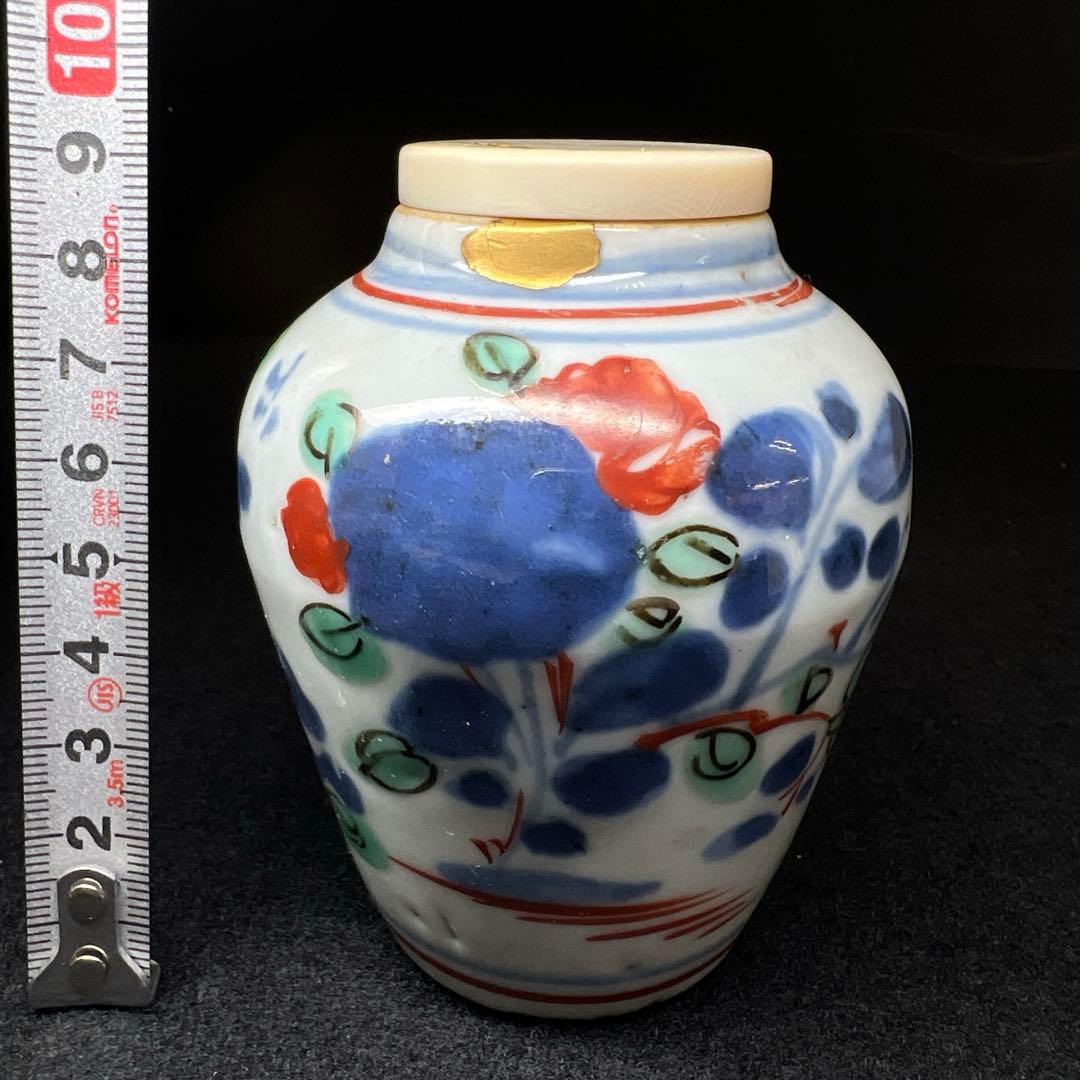 中国明時代　南京赤絵茶壷　極上蓋付　高さ9.3㎝　東Y7-1203☆2Fトヒオコ