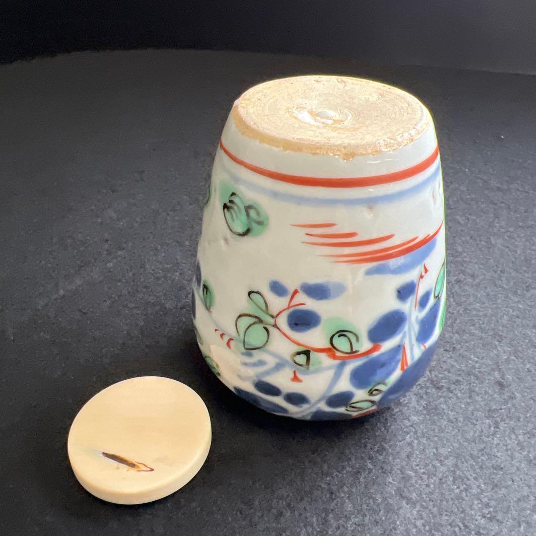 中国明時代　南京赤絵茶壷　極上蓋付　高さ9.3㎝　東Y7-1203☆2Fトヒオコ
