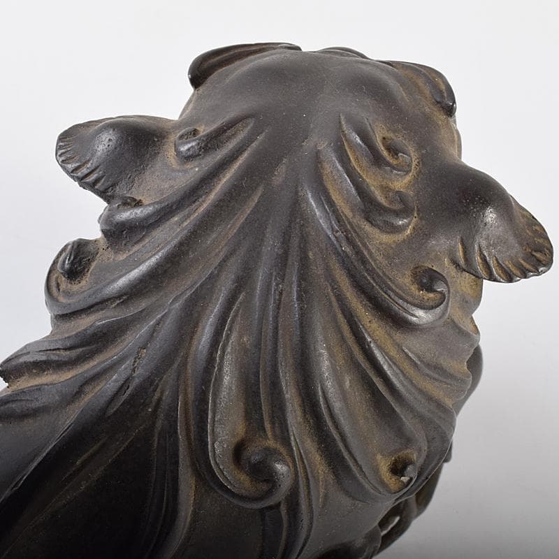 中国　古銅宣徳銅　玉乗り獅子　置物　重さ約5.28㎏　G　R7655B