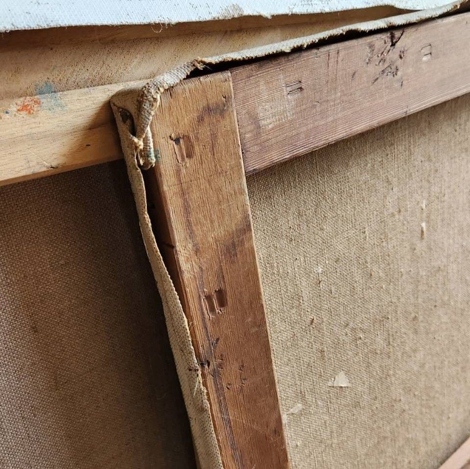 「紅葉と滝」 大きな絵画 油絵 F80号 風景画 迫力