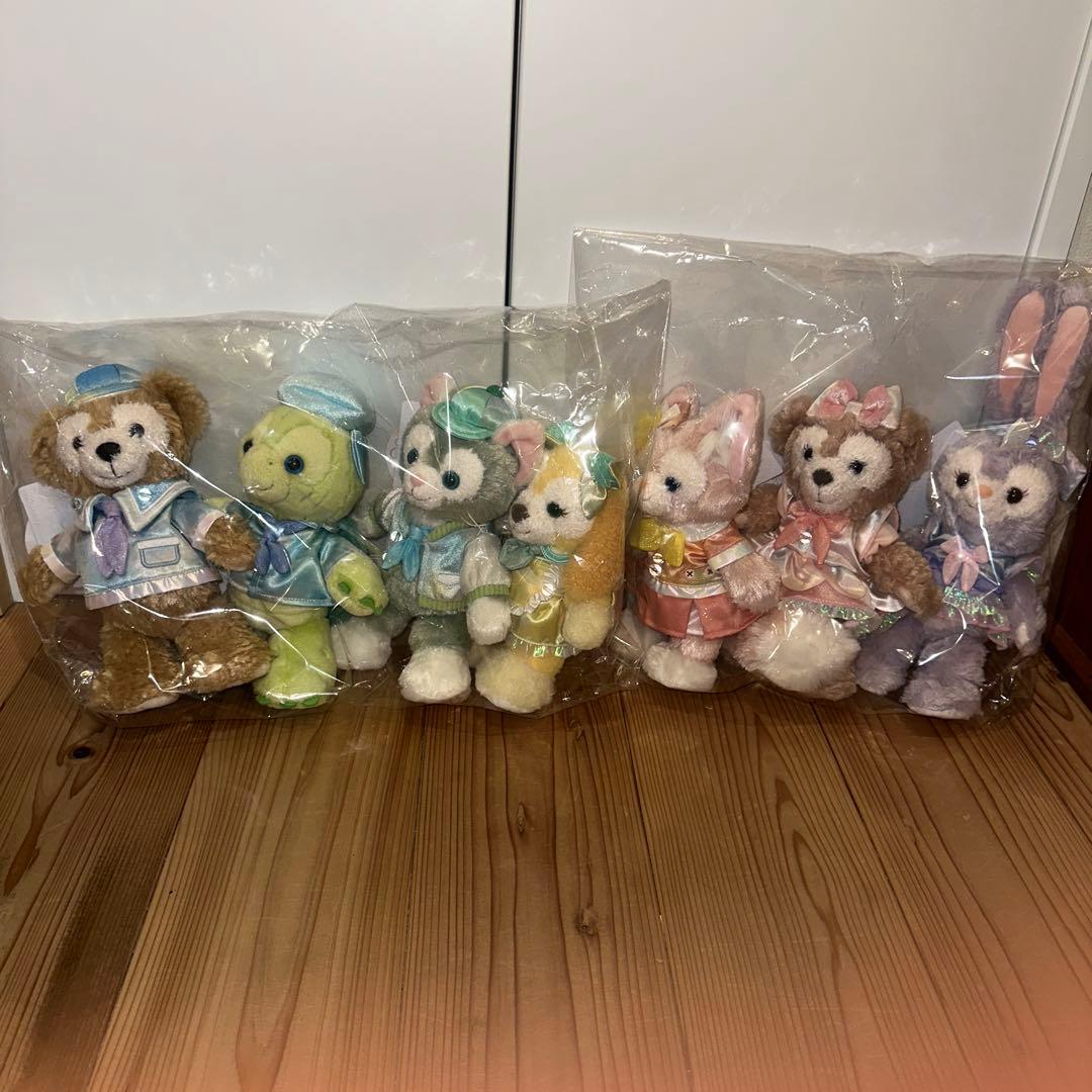 ダッフィー&フレンズ20周年　カラフルハピネス　ポージープラッシー　7人セット