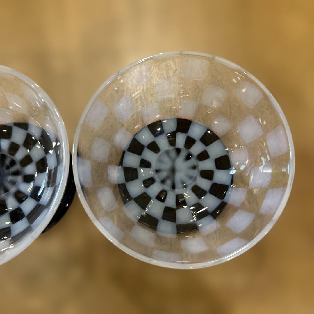 廣田硝子 大正浪漫硝子 氷コップ デザートカップ 水玉 乳白 和グラス二つ