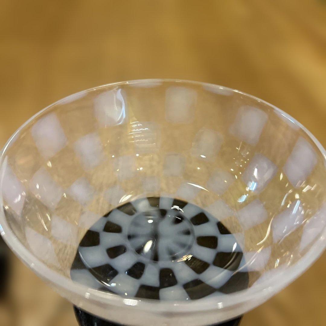 廣田硝子 大正浪漫硝子 氷コップ デザートカップ 水玉 乳白 和グラス二つ