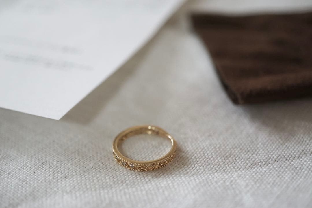 agete K10ダイヤモンドピンキーリング