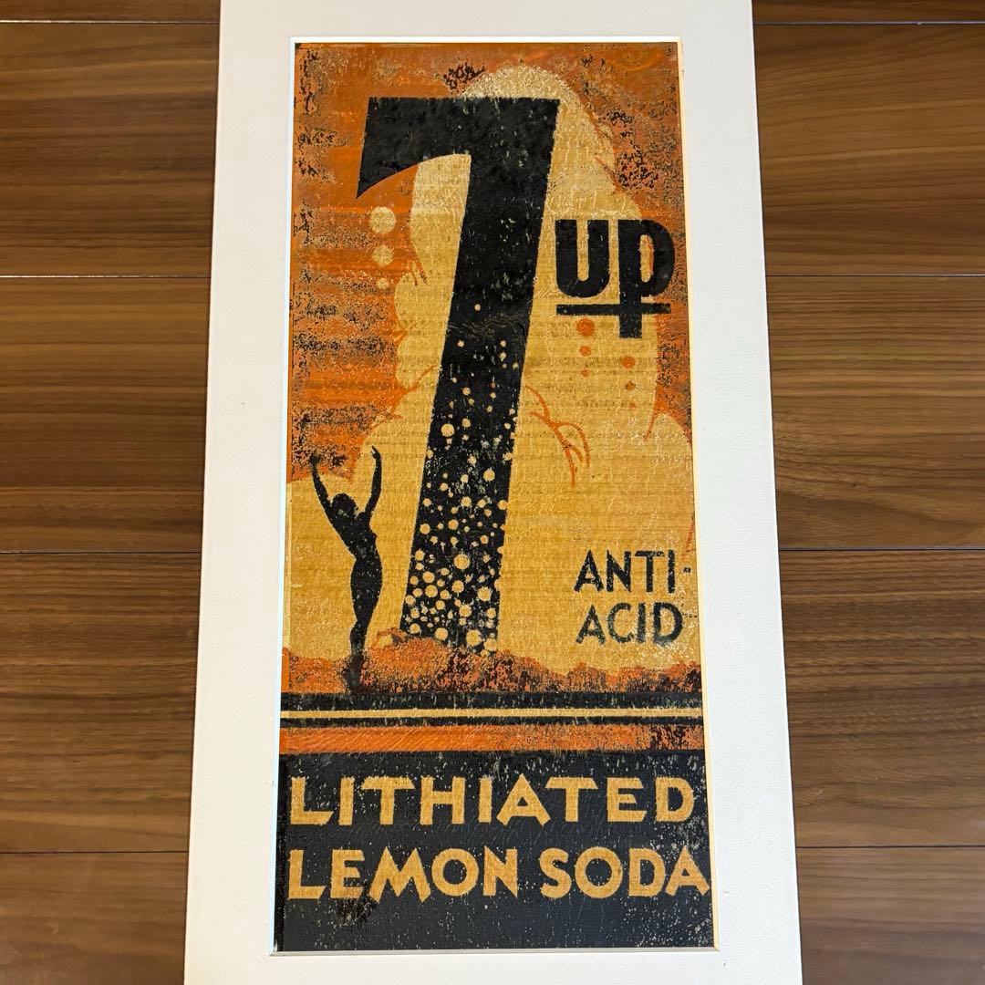 ✴︎レア入手困難✴︎【セブンアップ7up 】ヴィンテージブリキ看板　額縁付