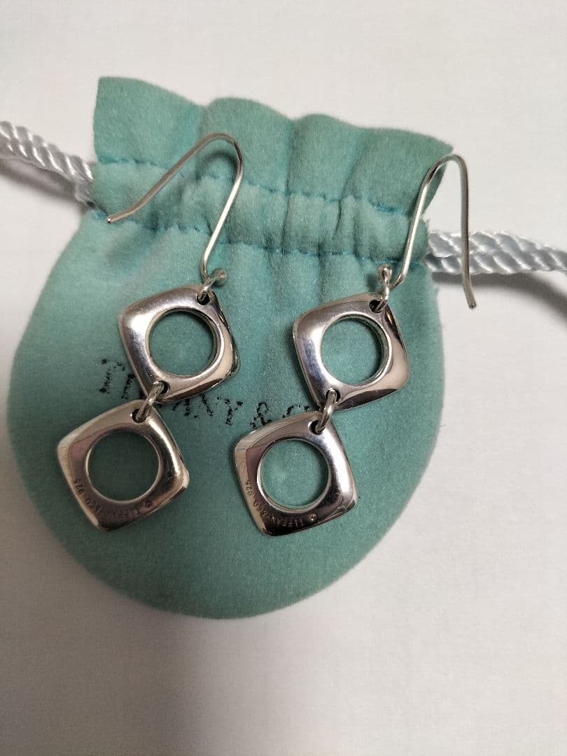 希少！ティファニースクエアピアス