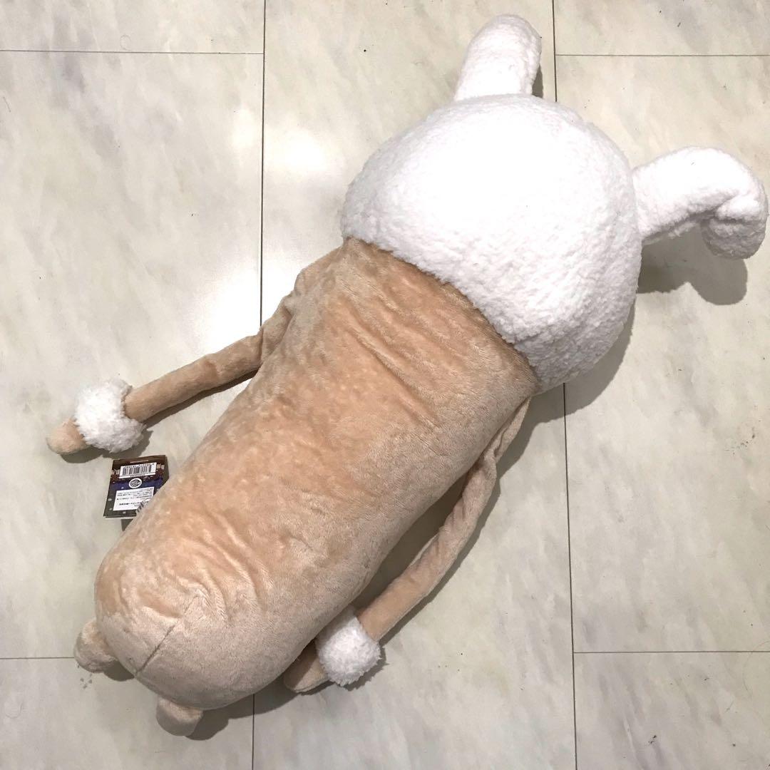 【送料込】白ウサギなめこ 筒型クッション 抱き枕 ぬいぐるみ なめこ栽培キット