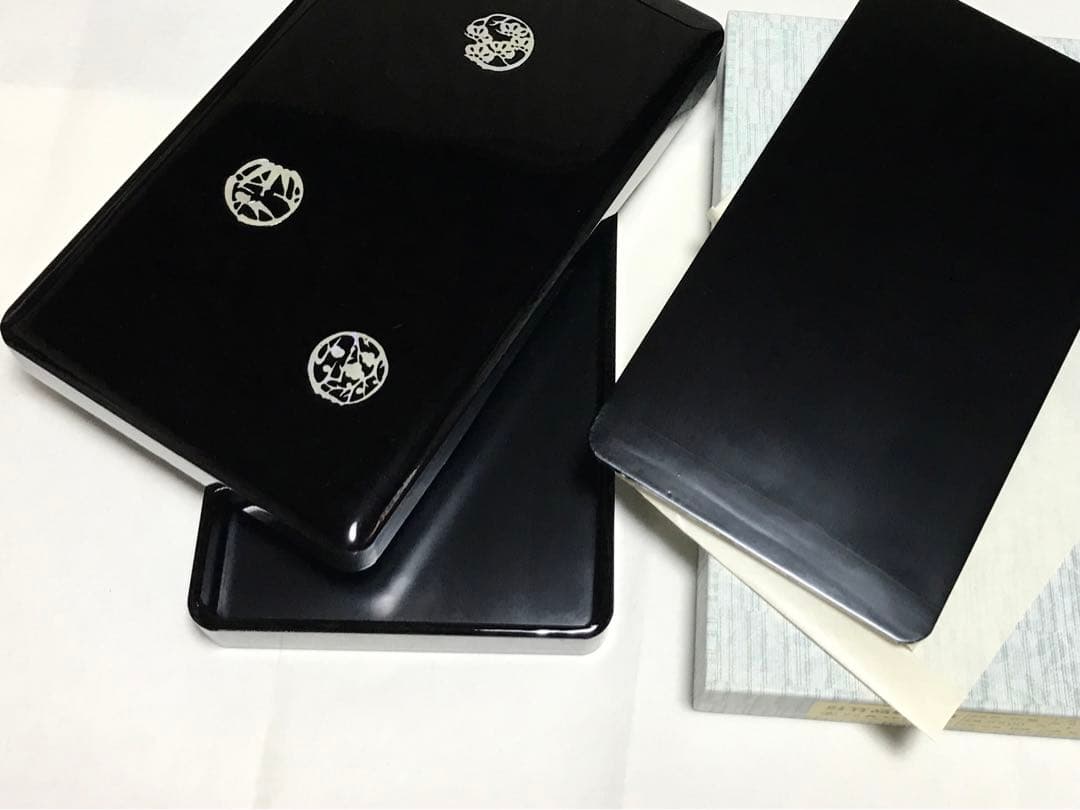 書道具　呉竹高級硯箱　松竹梅　漆塗り