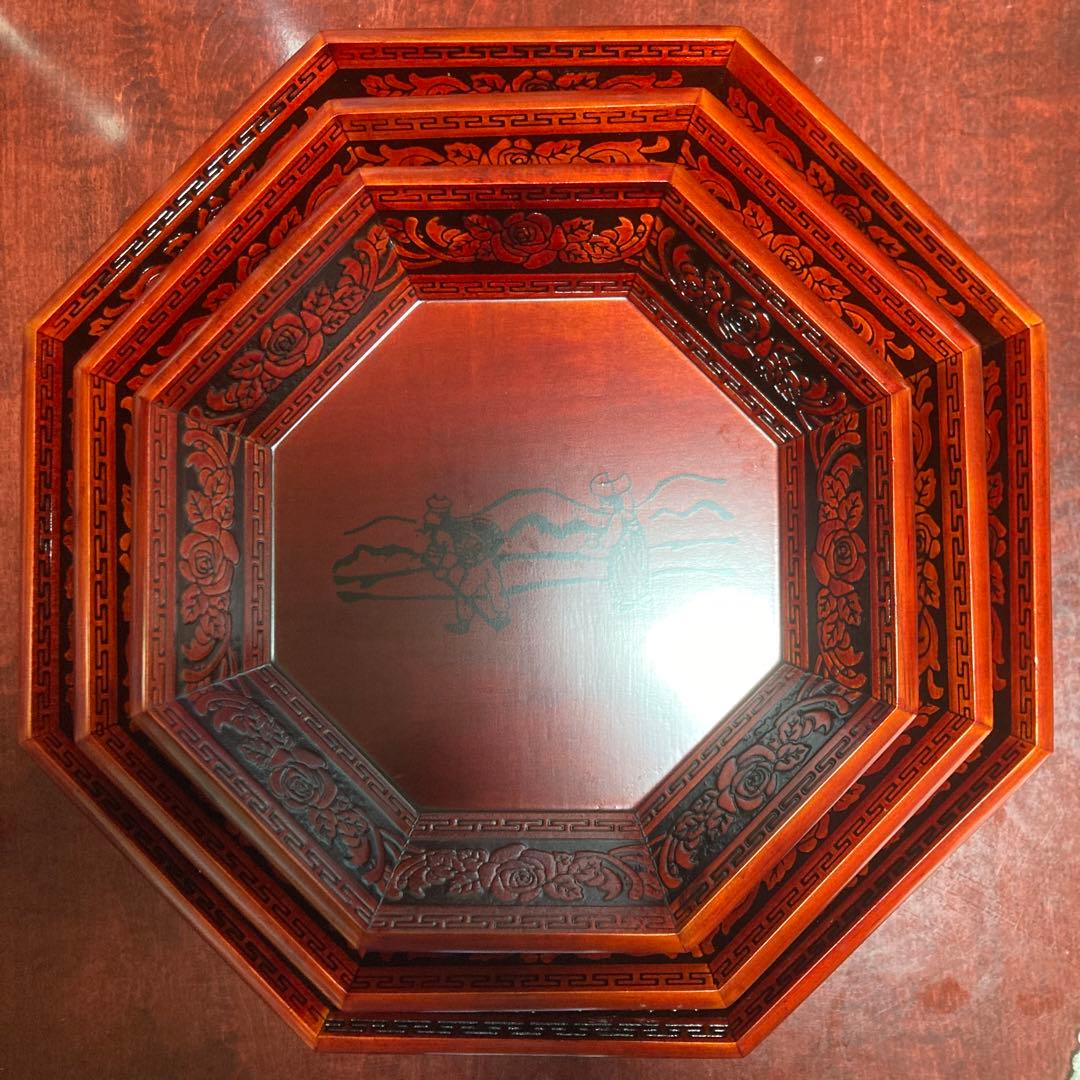 韓国木製漆器 大中小3点組 美品