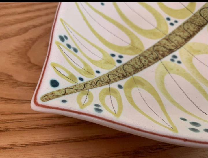 Gustavsbergグスタフスベリ リンドベリ＊ファイアンス＊リーフ皿