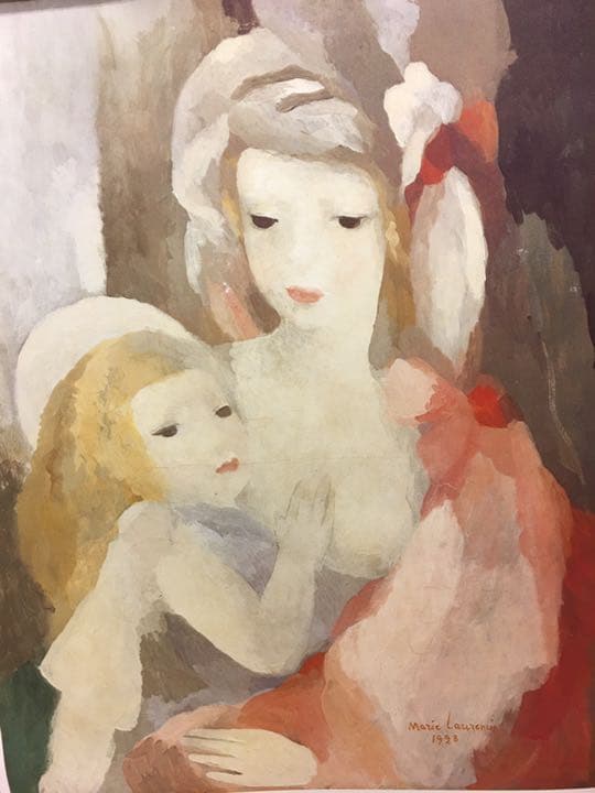 絵画  世界の名画マリーロランサン 母と子66センチ×51センチ