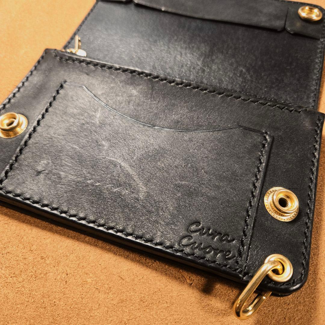 242ミドル トラッカーウォレット イタリアンレザーMARGOT【ブラック】