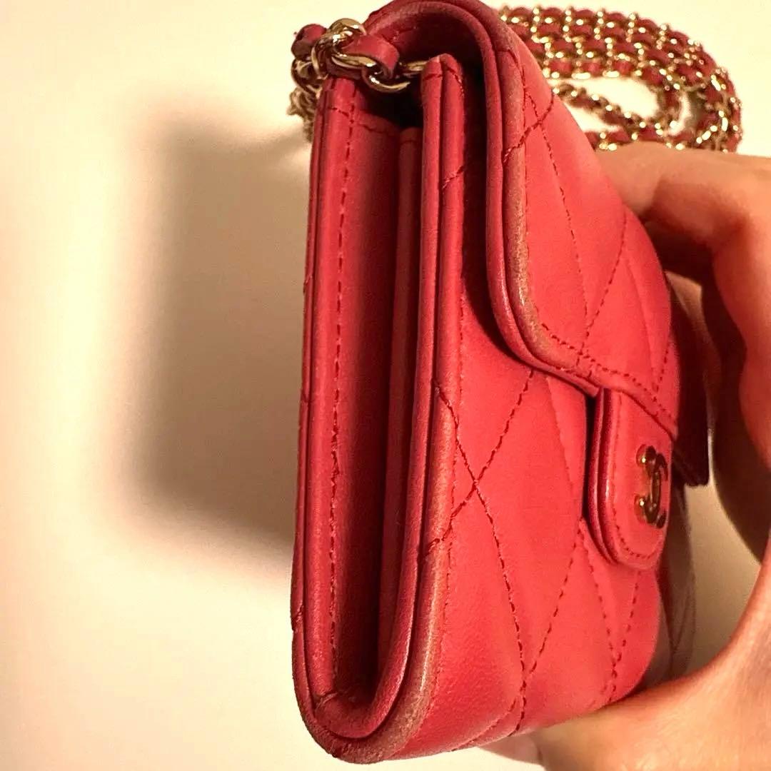 正規品 CHANEL ラムスキン チェーンクラッチ ミニポシェット