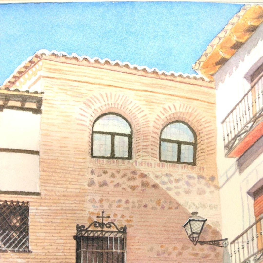 [窓]　水彩画・風景画スペイン・コルドバ・ユダヤ人街・旧市街