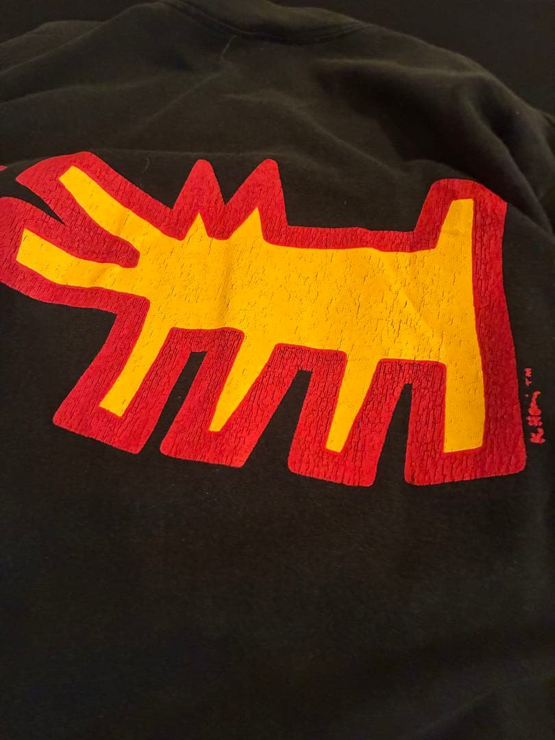 90s POP SHOP キースへリング Tシャツ 黒 L ビンテージ