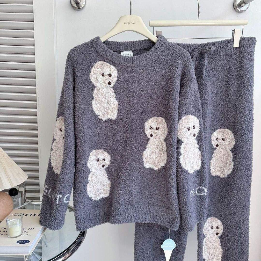 トイプードル　ジャガードプルオーバー　ジェラートピケ　ルームウィア　上下セット