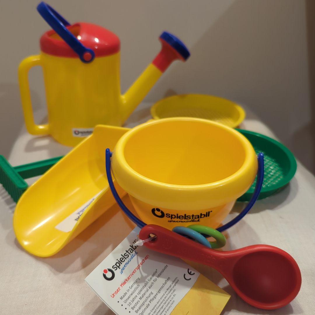 「フックス」プチバケツ じょうろ　スコップ・ふるい・クマデ　お砂場セット