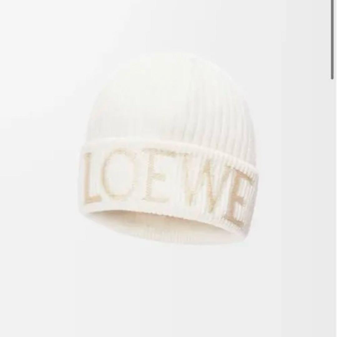 LOEWE ウール ビーニー ホワイト