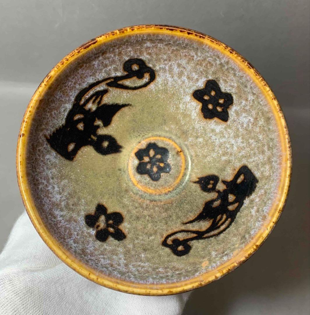 中国 花鳥紋茶碗　f2250216